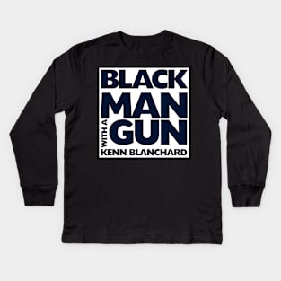 Black Man With A Gun Podcast Logo Kids Long Sleeve T-Shirt